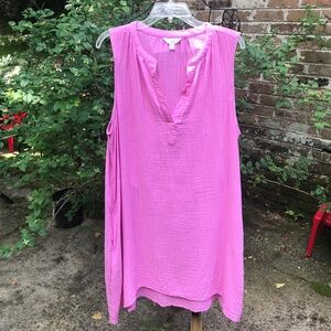 Time & Tru- PINK TEXTURED COTTON  DRESS- Size- XL- NWOT